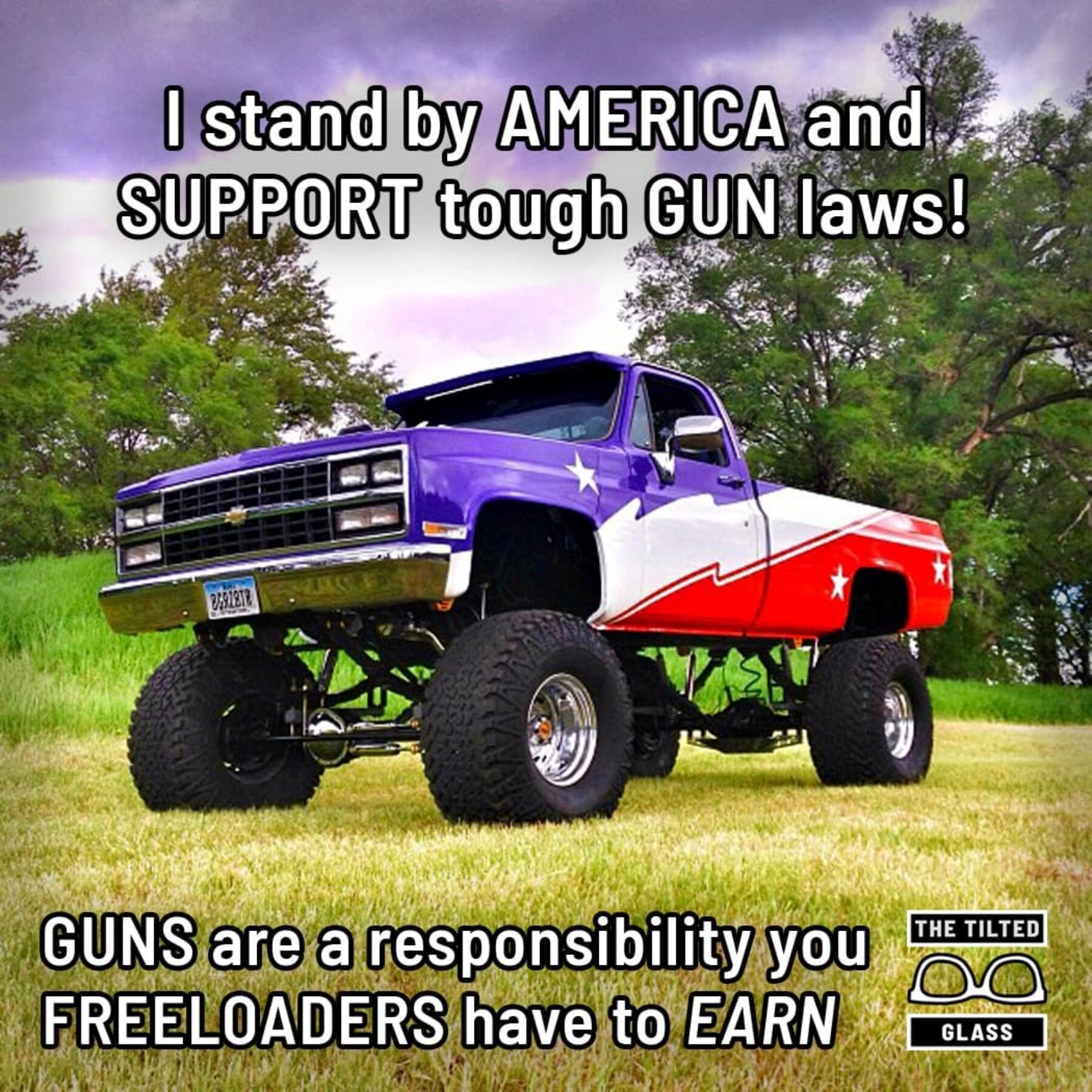 I stand by AMERICA and SUPPORT tough GUN laws!